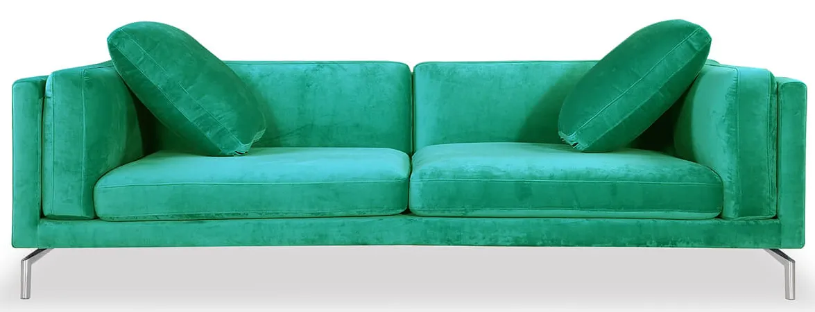 Диван Loft & Mid-Century, зеленый плюш