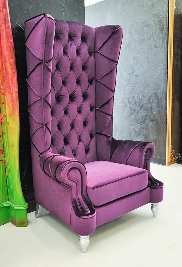 Кресло Baroque High Back, фиолетовое