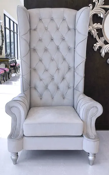 Кресло Baroque High Back, серое