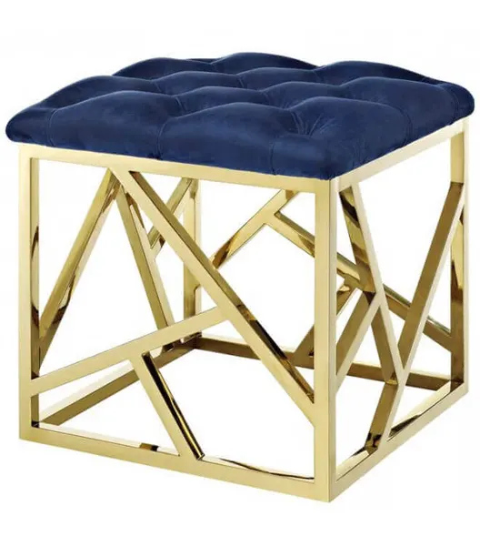 Пуф Gold geometric base, синий