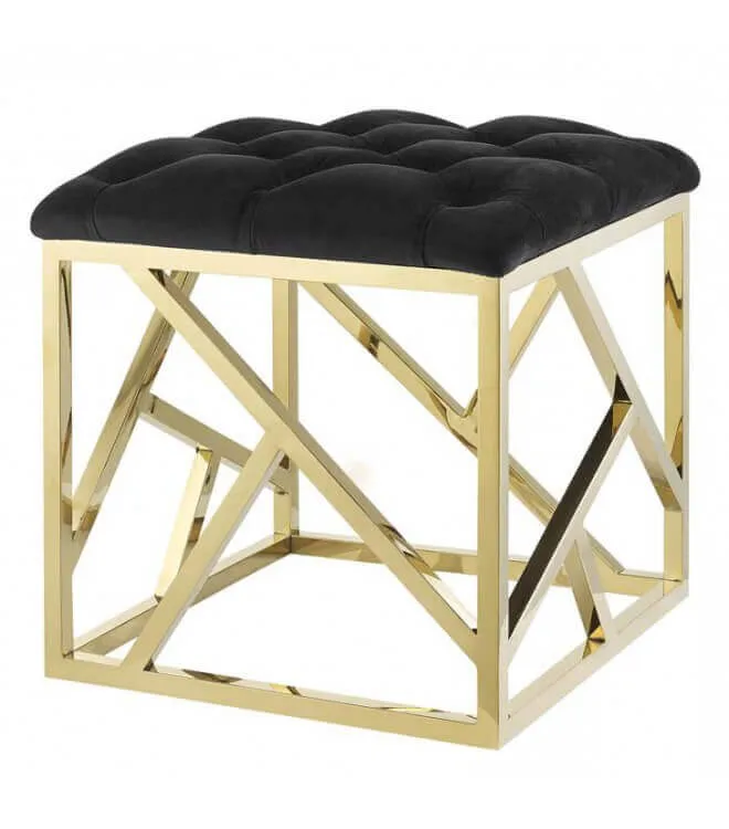 Пуф Gold geometric base, черный