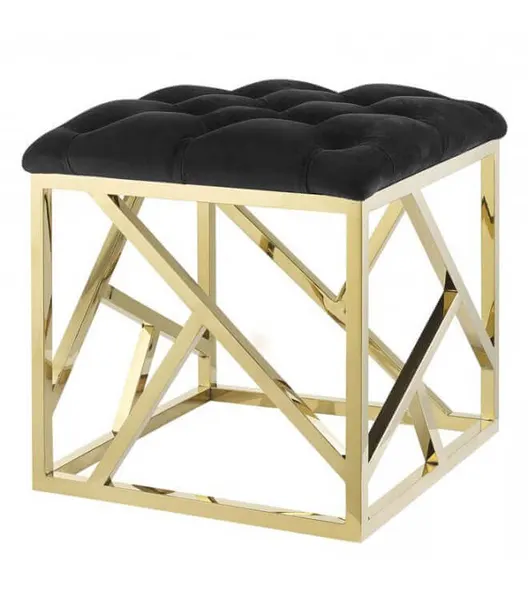 Пуф Gold geometric base, черный