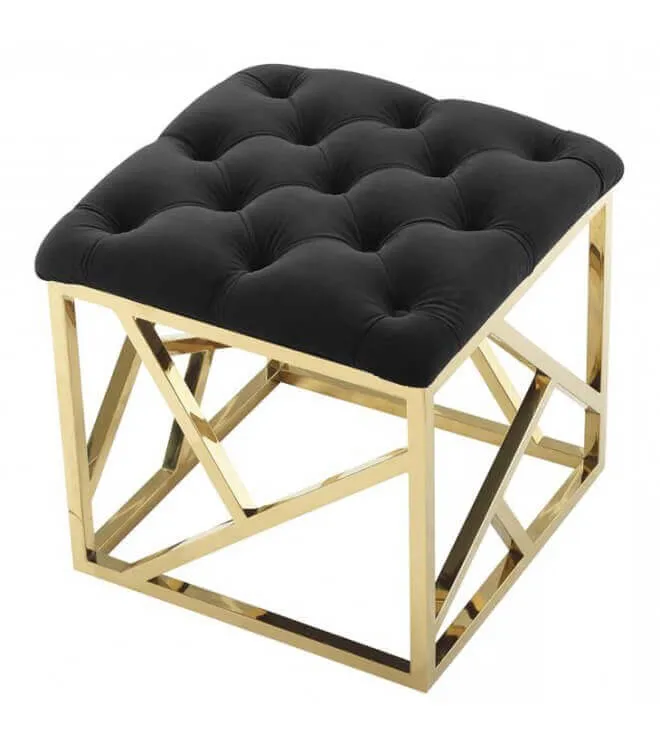 Пуф Gold geometric base, черный