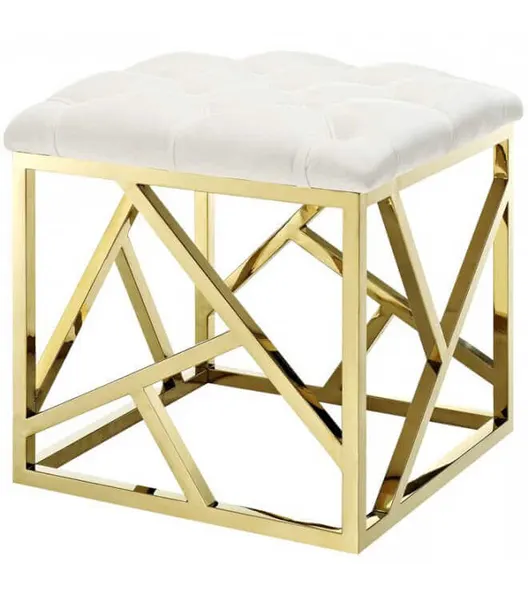 Пуф Gold geometric base, белый