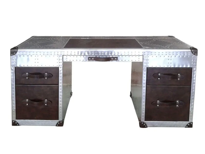 Стол Riveted Aluminium Cover Aviator Office Desk