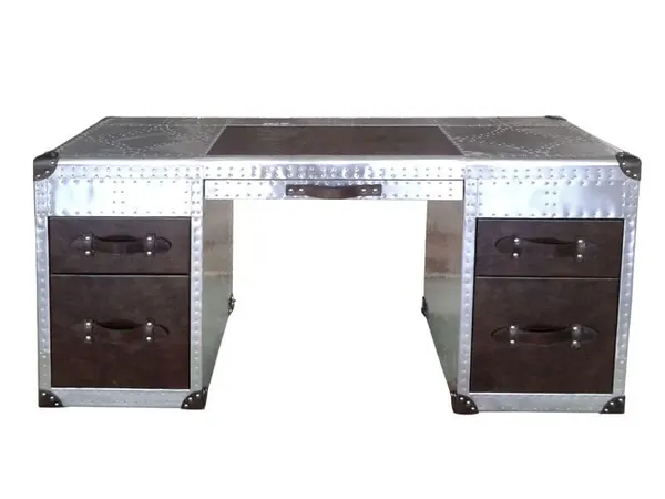 Стол Riveted Aluminium Cover Aviator Office Desk