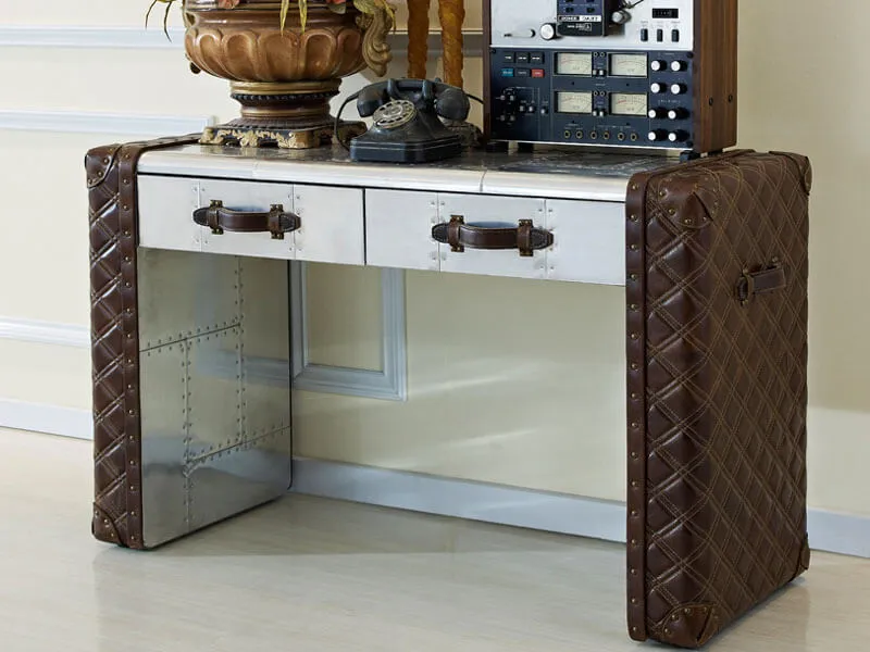 Стол Vintage Leather Aviator Side Desk