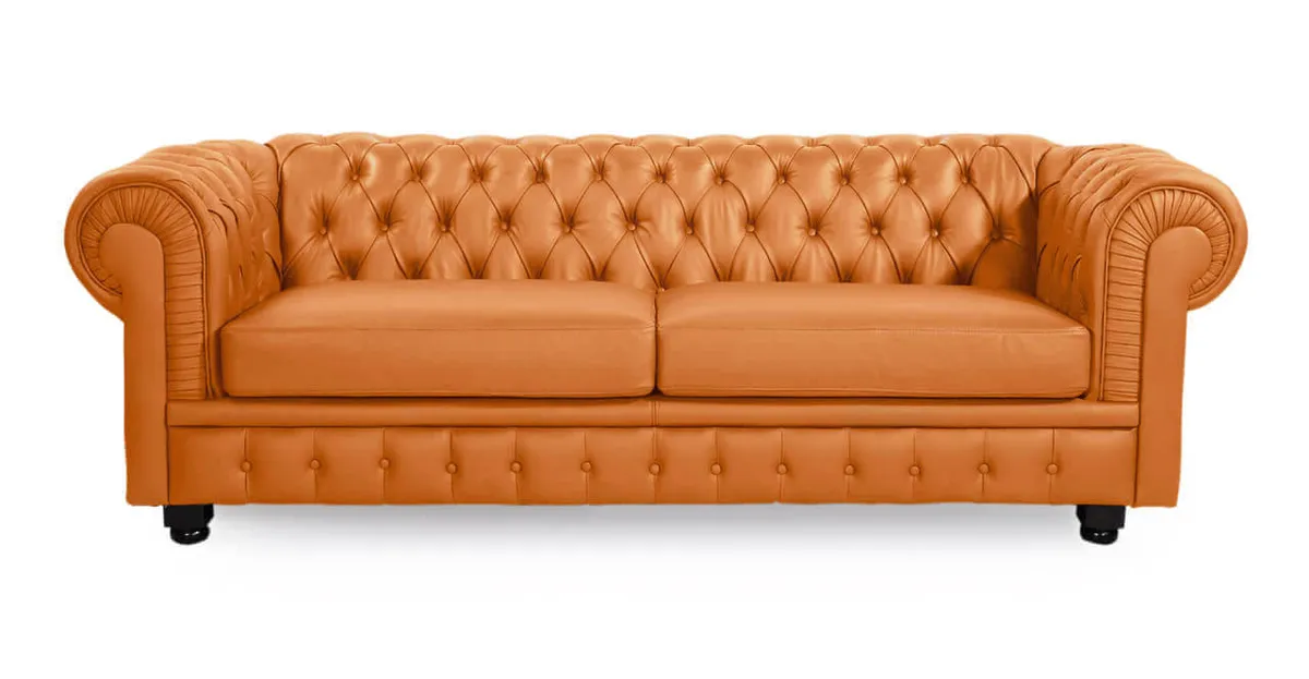 Диван Chesterfield, оранжевый