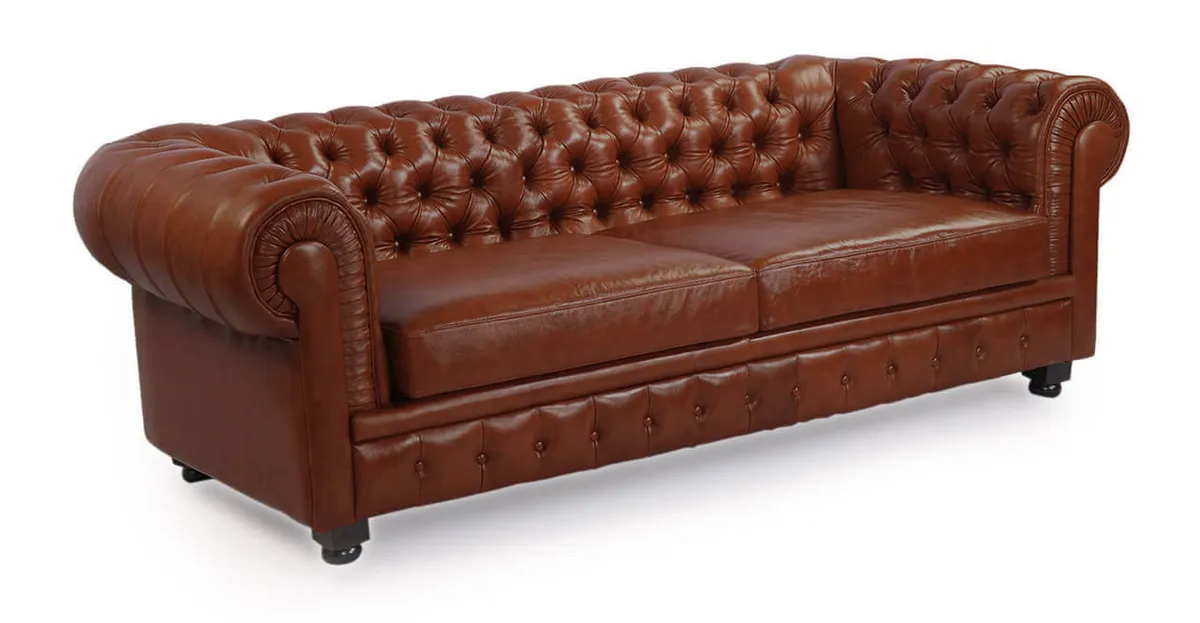 Диван Chesterfield, терракотовый