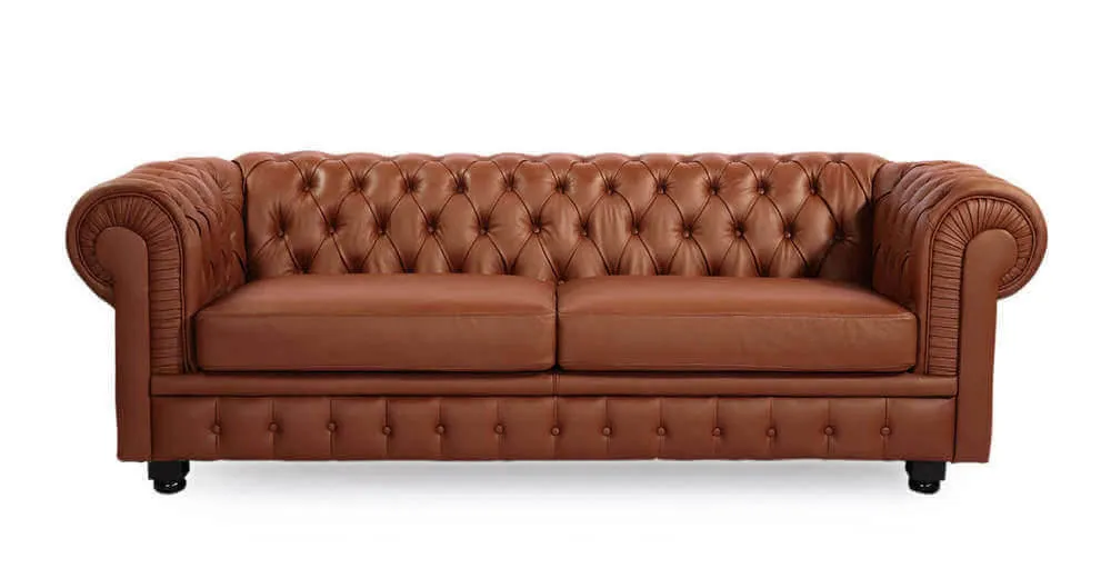Диван Chesterfield, светло-коричневый
