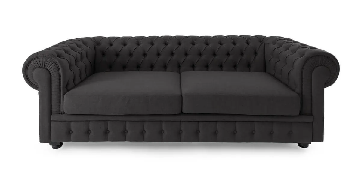 Диван Chesterfield, черно-серый