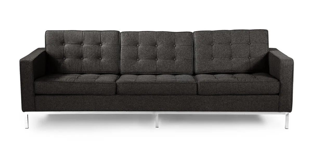 Темно-серый трехместный диван Florence