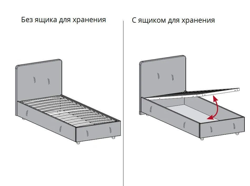Односпальная кровать с мягким изголовьем, бежевая